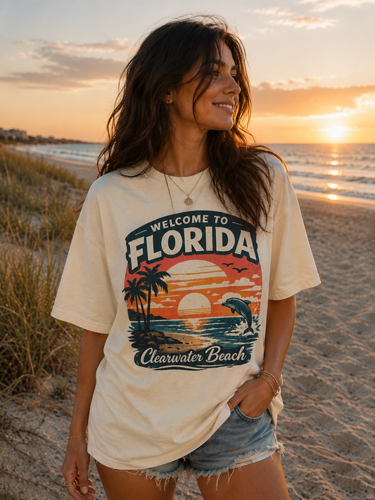 Welcome to Florida Shirt | Clearwater Beach Florida Comfort Colors Tee